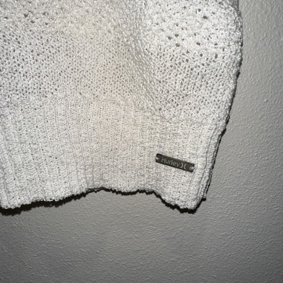 Hurly Knit White Crop Sweater Short Sleeve Button Up Size S - Picture 4 of 8